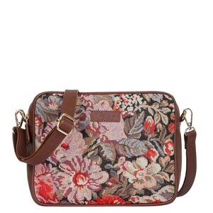 Floral Pattern Tapestry Fabric Crossbody Sling for Ladies –Messenger Purse